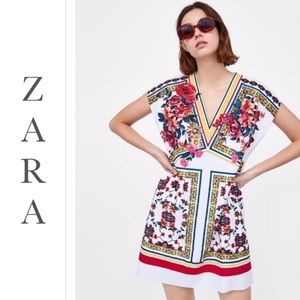 ZARA floral tunic dress size Small